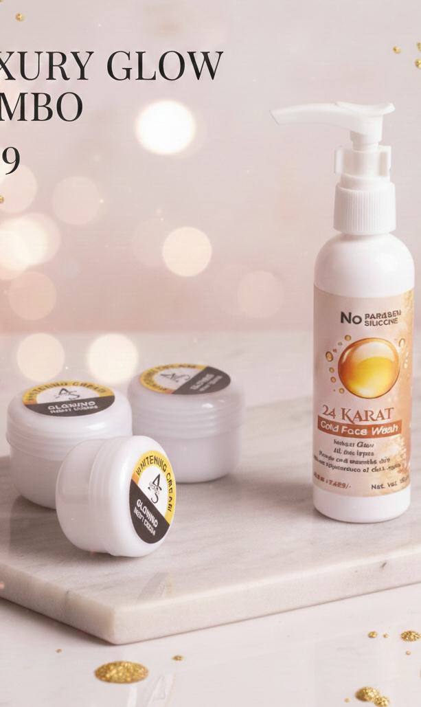 Luxury Glow Combo – 3x Glowing Night Cream + 24K Gold Face Wash