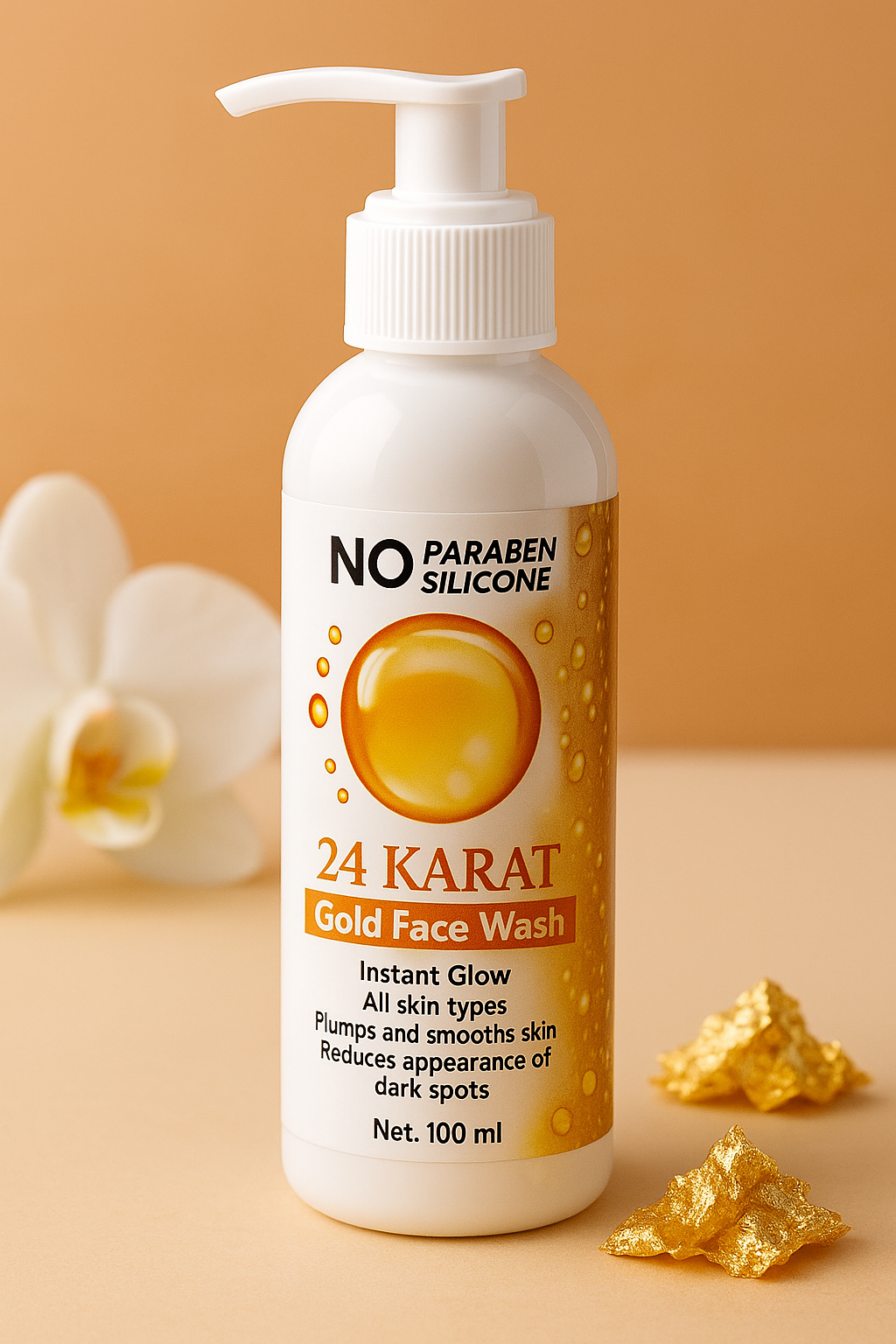 💛 AS Cosmetics 24 Karat Gold Face Wash – Instant Glow & Radiance Cleanser (100ml)