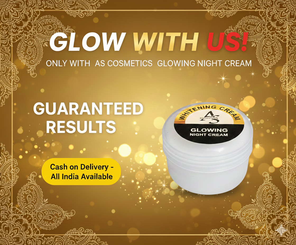 AS Cosmetics Glowing Night Cream – Brightening & Pigmentation Removal Formula (15g)
