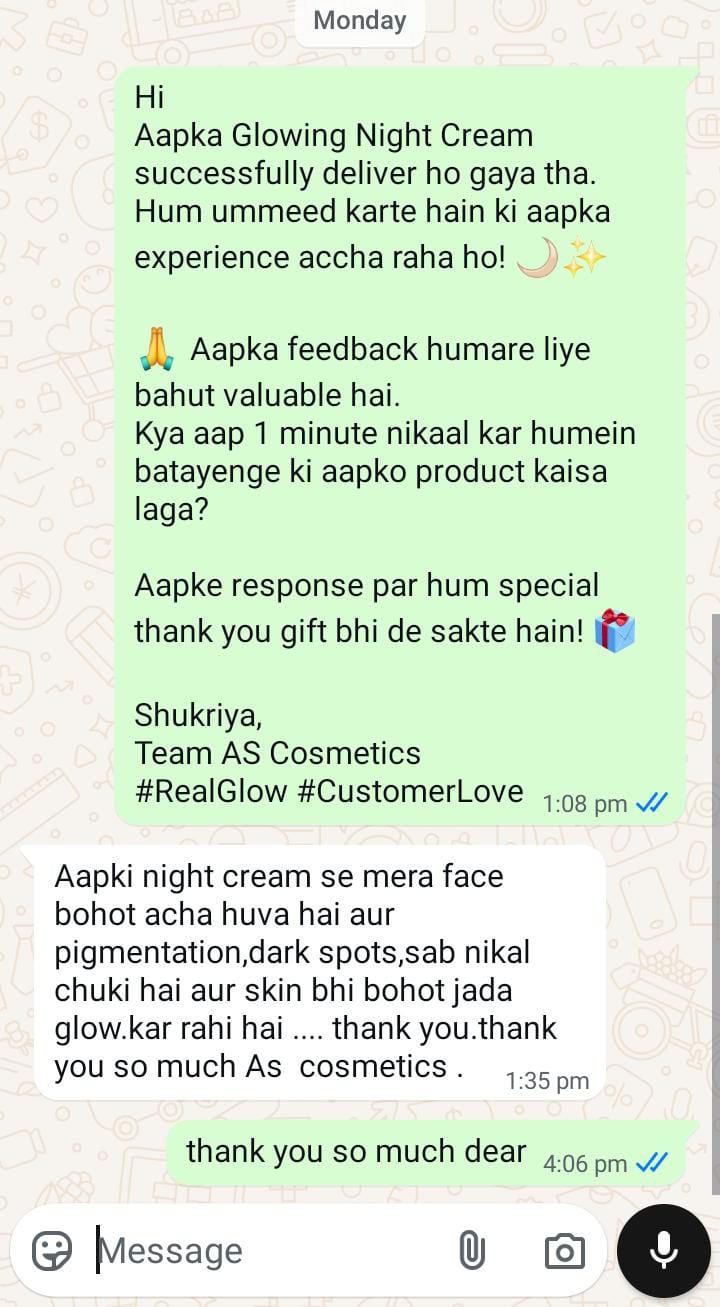 ✨ AS Cosmetics Glowing Night Cream – Brightening & Pigmentation Removal Formula (25g)