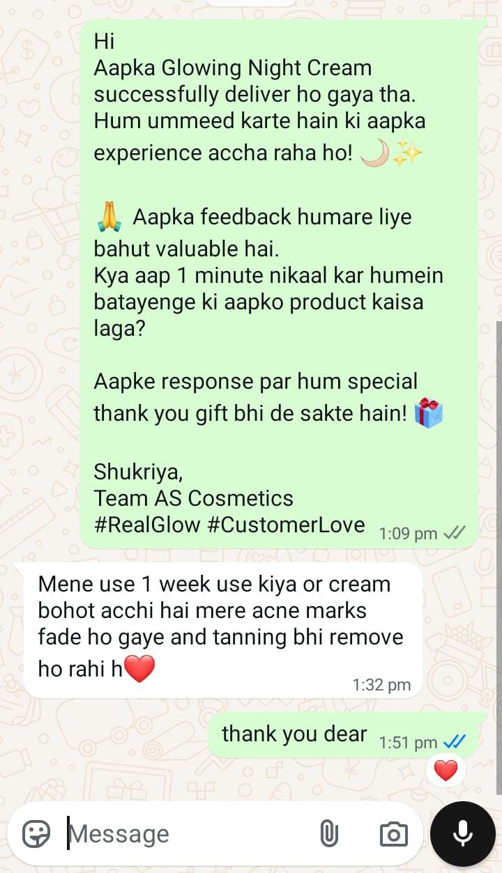 ✨ AS Cosmetics Glowing Night Cream – Brightening & Pigmentation Removal Formula (25g)