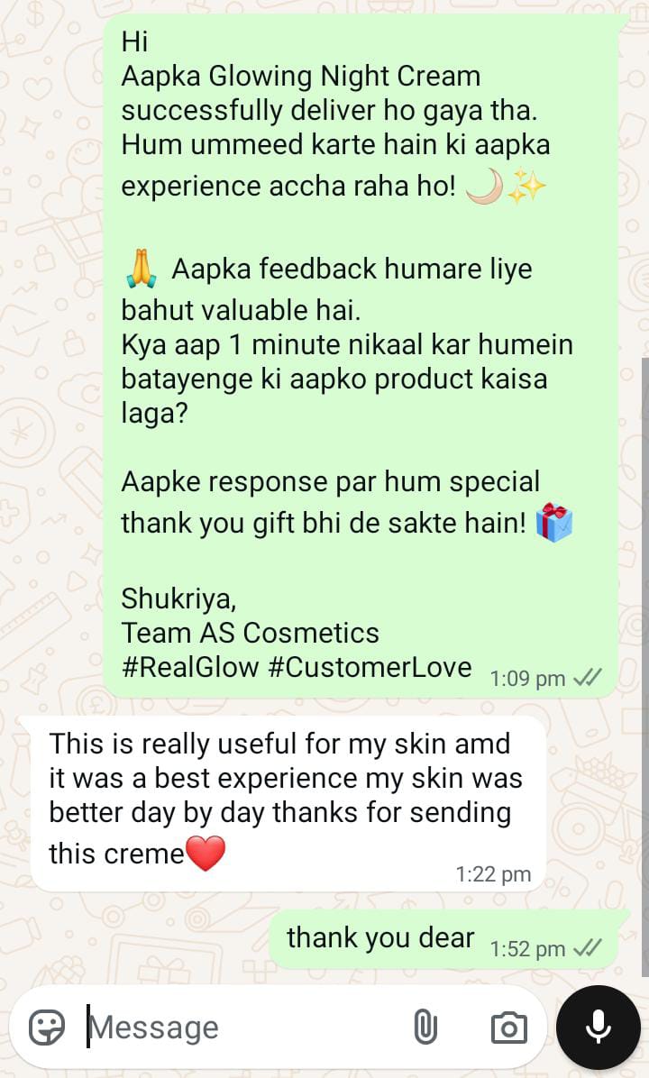 ✨ AS Cosmetics Glowing Night Cream – Brightening & Pigmentation Removal Formula (25g)