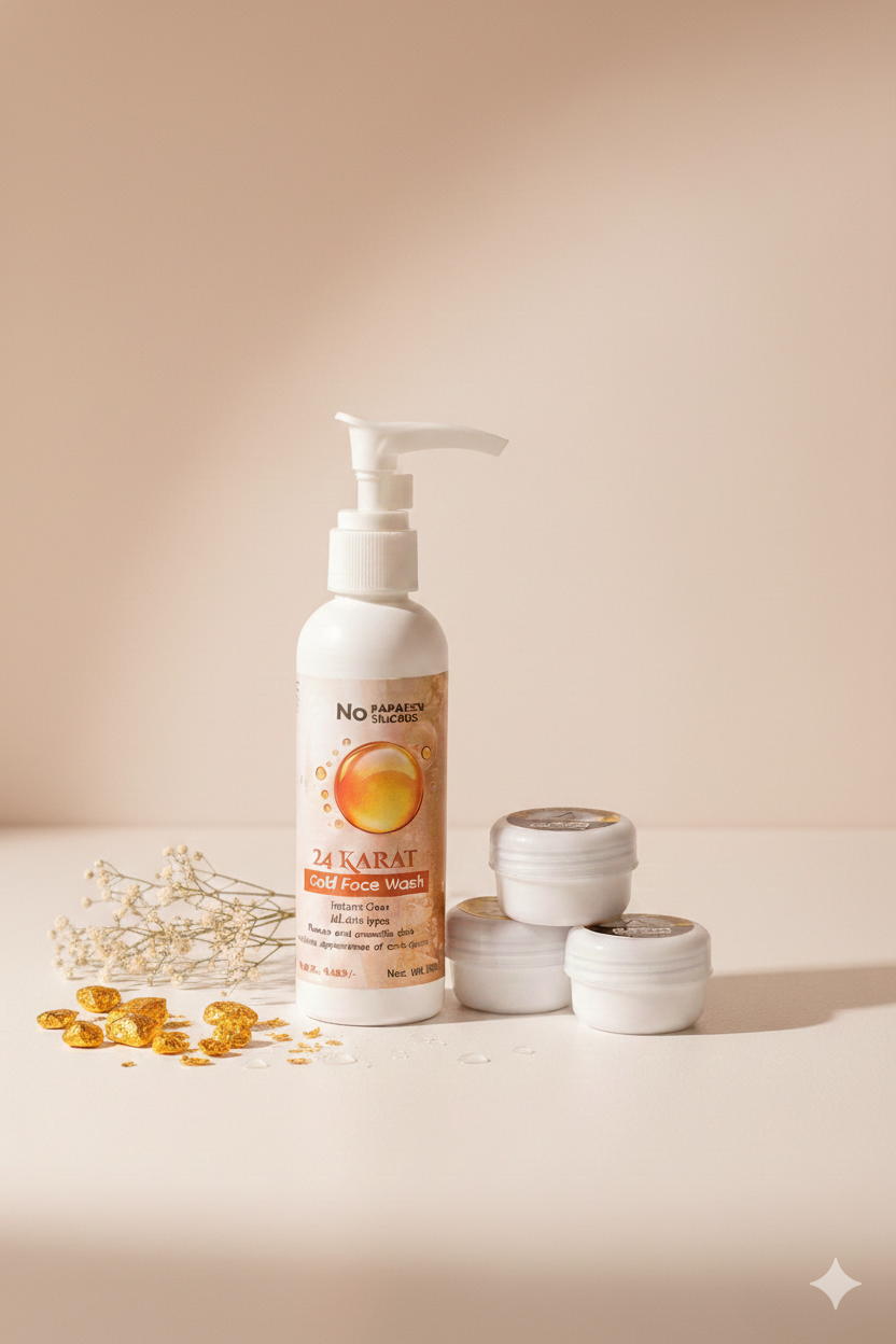 Luxury Glow Combo – 3x Glowing Night Cream + 24K Gold Face Wash